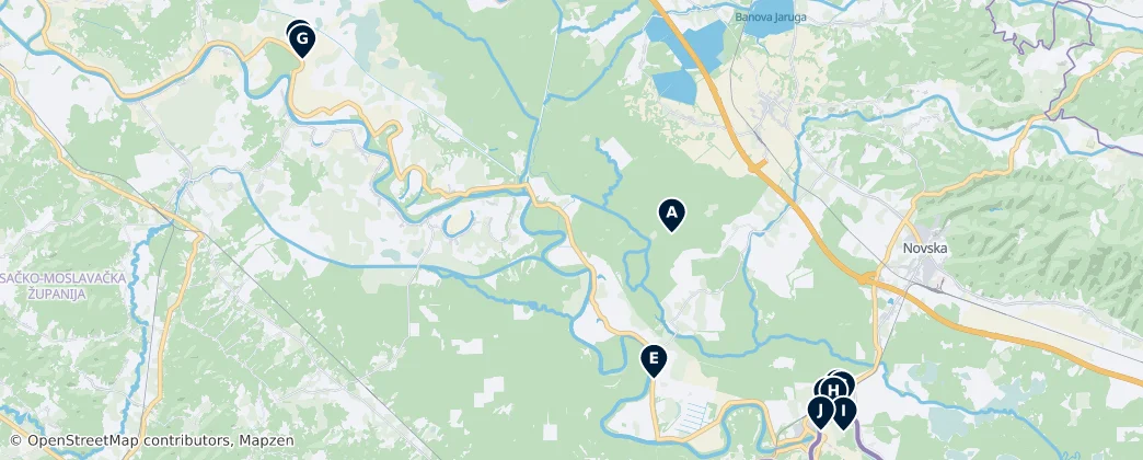 Map of Lonjsko Polje Nature Park Essentials