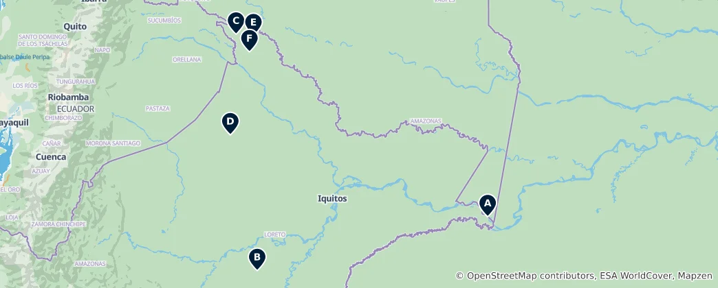 Mapa Amazon Nature Reserves