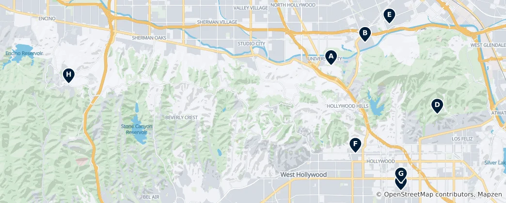 Mapa De Hollywood Film Landmarks
