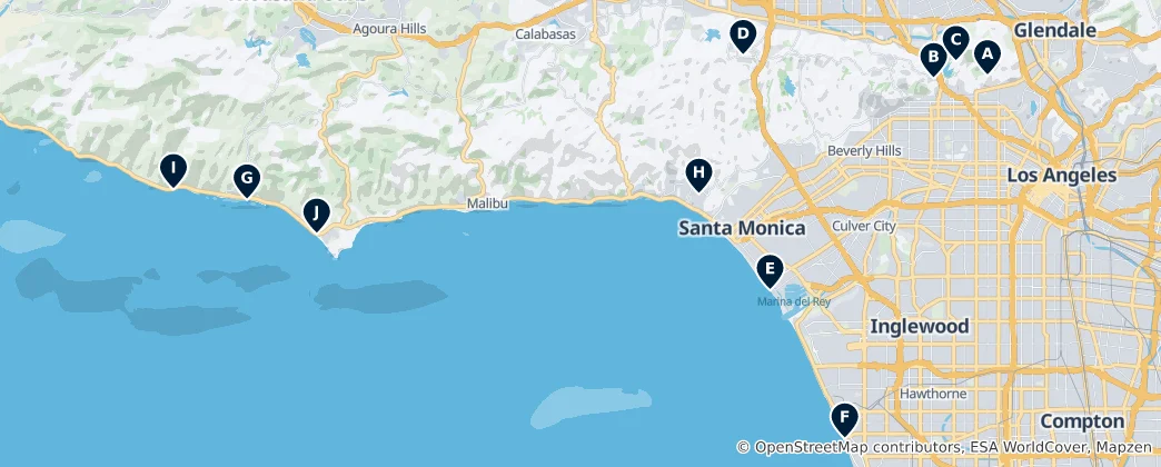 Map of Scenic Lookouts & Viewpoints