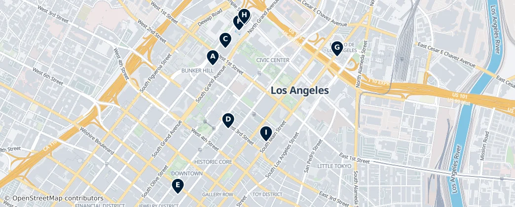 Map of LA Theaters & Music Venues
