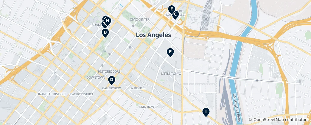 Map of Los Angeles Museums & Galleries