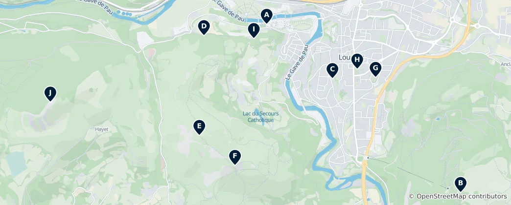 Map of Natural Wonders of Lourdes