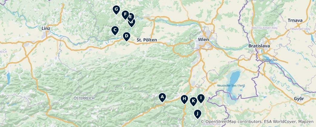 Austria's Heritage Treasures Haritası