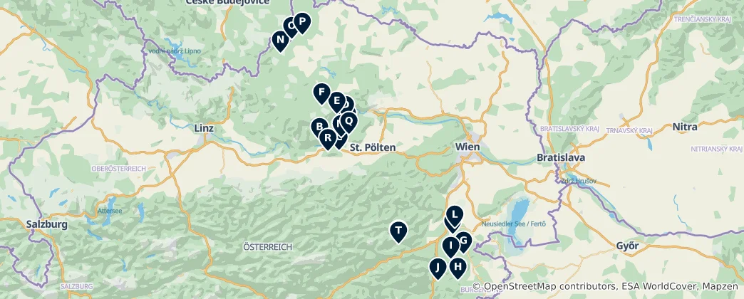 Map of Castles & Palaces of Austria