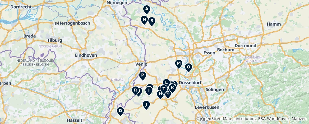 Map of Castles and Manor Houses