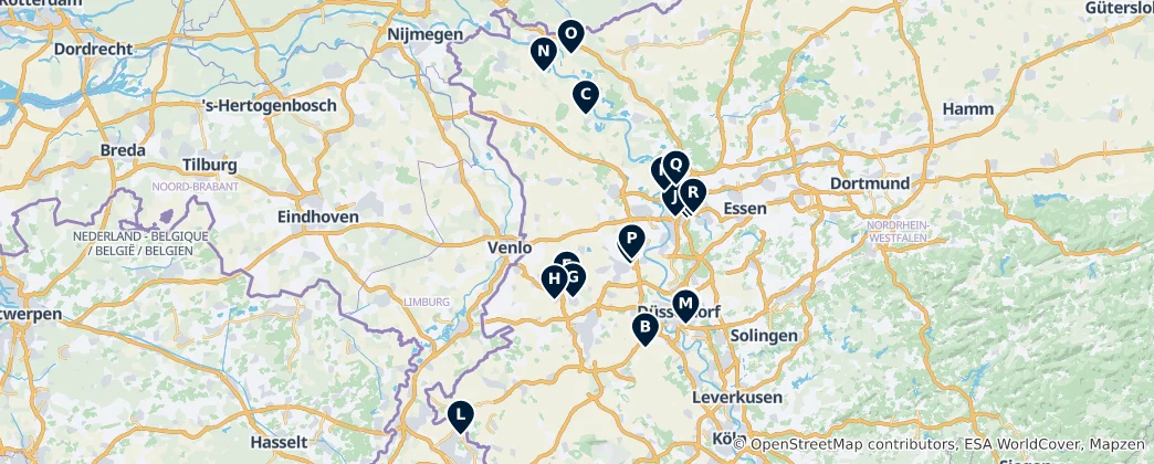 Map of Parks and Gardens of Germany