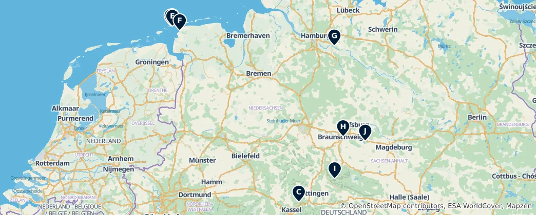 Mapa Viewpoints and Landmarks