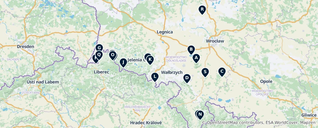 Mapa Viewpoints and Nature Escapes