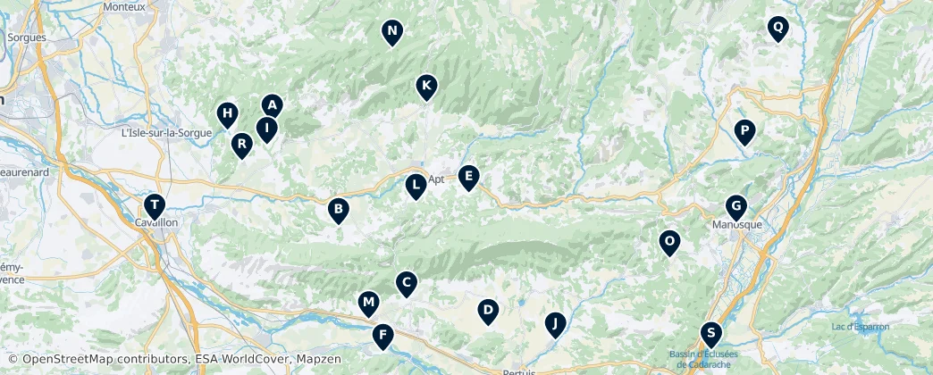 Map of Provençal Heritage Trail
