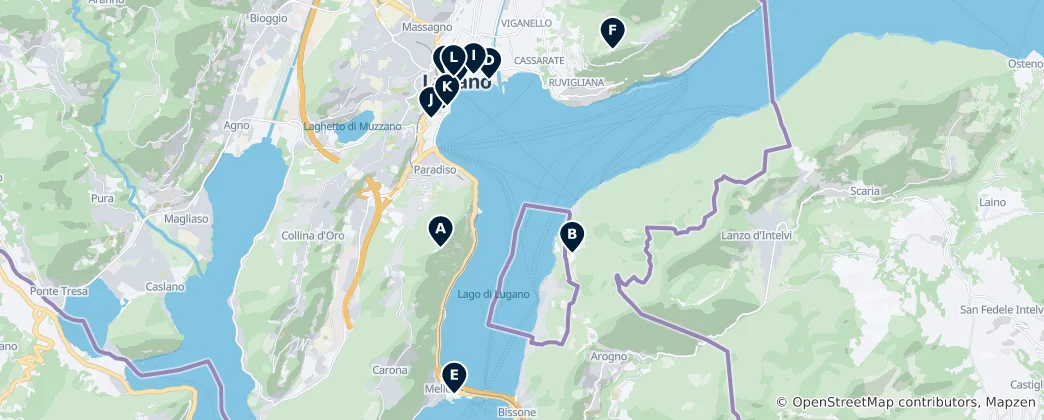 Map of Lugano's Absolute Essentials