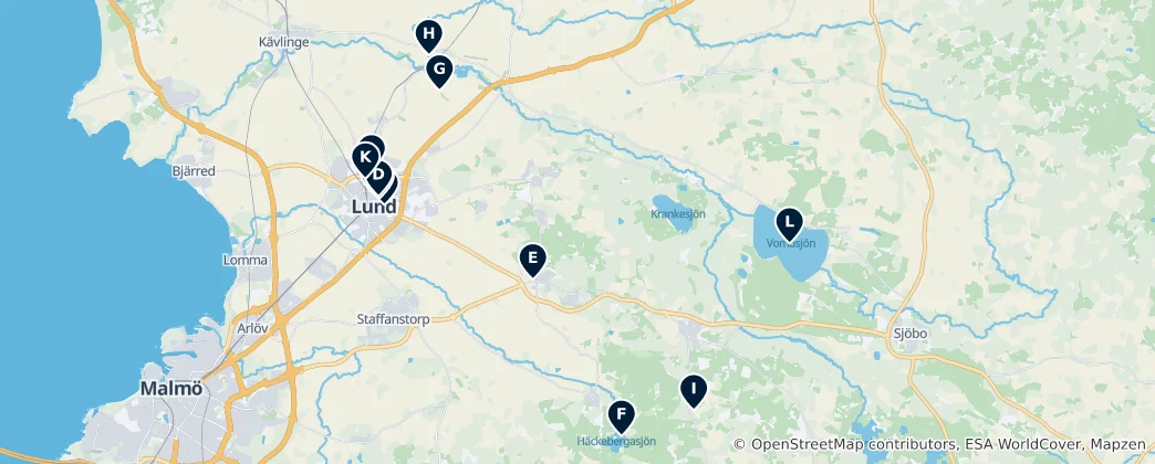 Mapa Lunds kommun Essentials