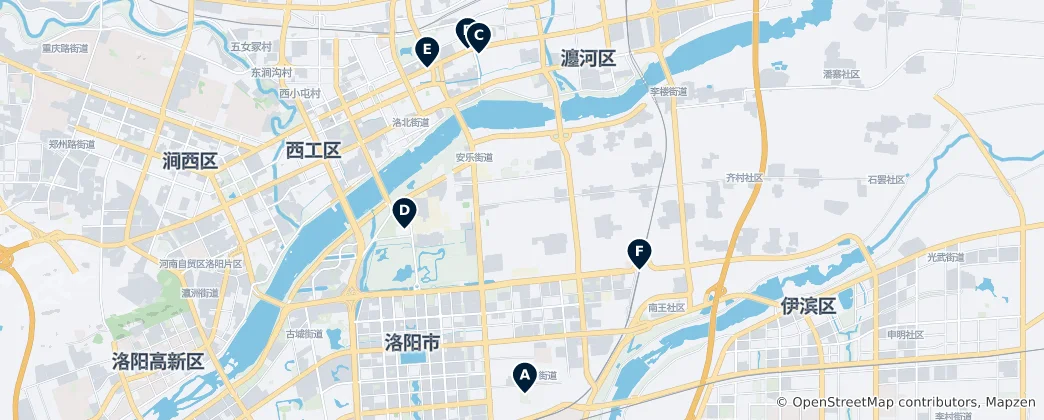 Mapa Luoyang Must-Sees