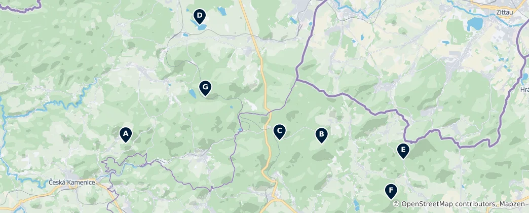 Map of Lusatian Mountains Nature Wonders