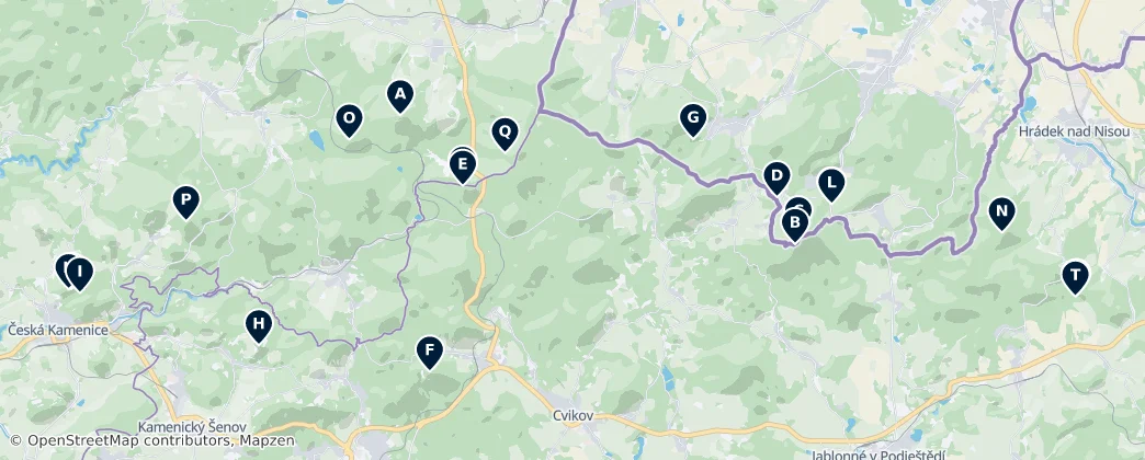 Lusatian Mountains Peaks & Viewpoints — Mappa