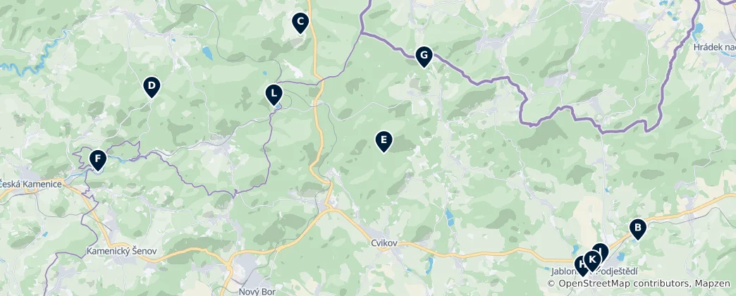 Map of Lusatian Mountains: Ruins and Heritage