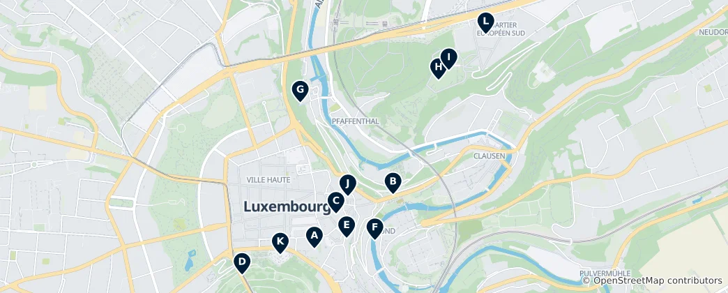 Mapa Nepřehlédnutelné poklady Lucemburska