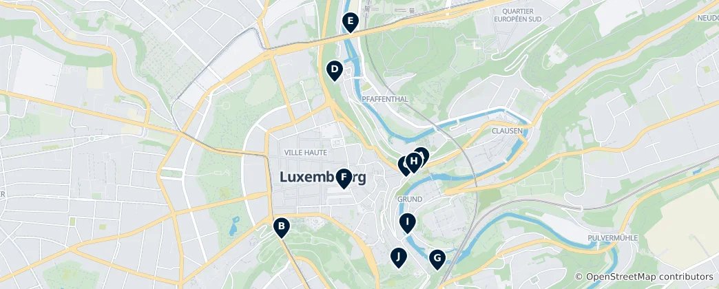 Mapa Must See in Luxembourg City