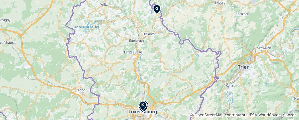 Map of Luxembourg's Must-See Treasures