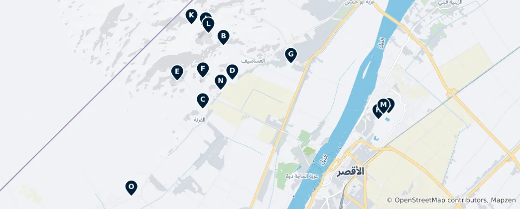 Map of Ancient Wonders of Luxor