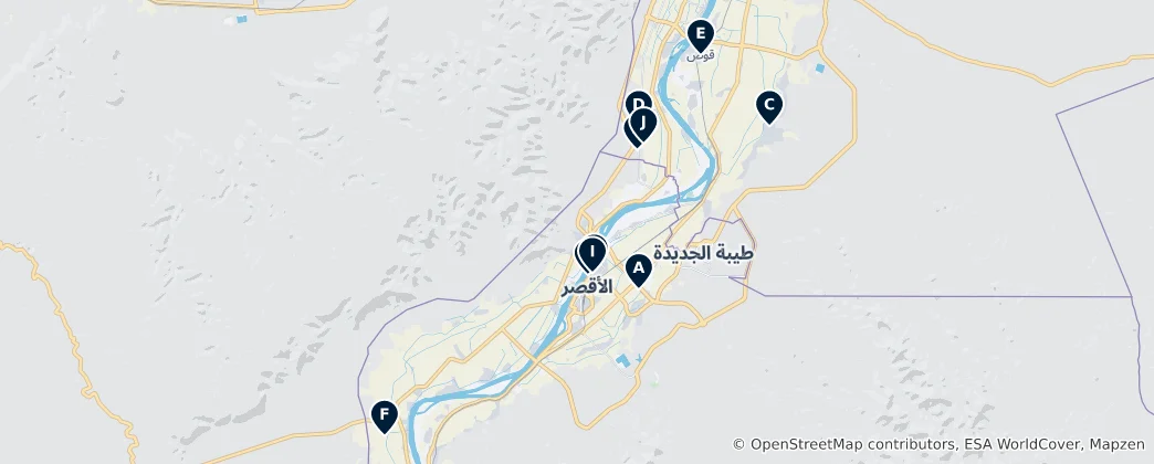 Map of Religious Sites in Luxor