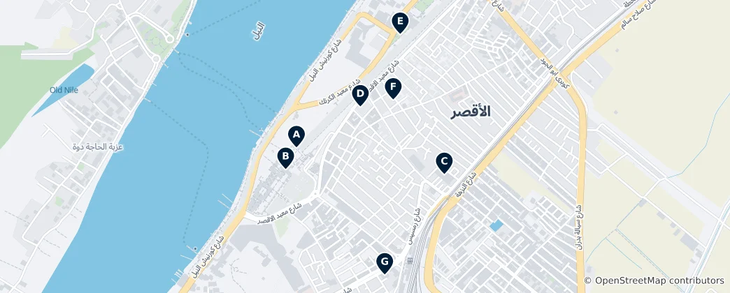 Mapa Religious Sites in Luxor