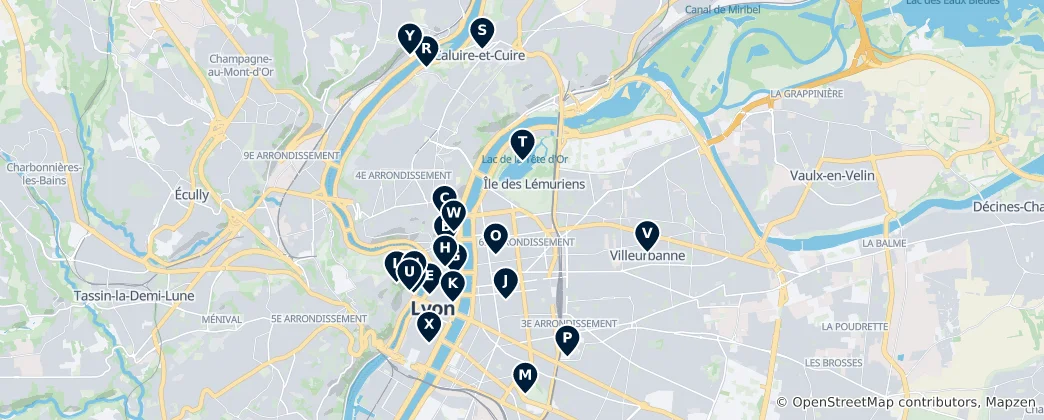 Map of Lyon's Heritage Treasures