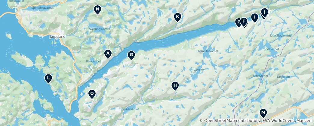 Mapa Peaks and Viewpoints