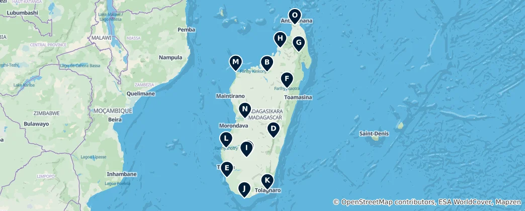 Mappa di Natural Wonders of Madagascar