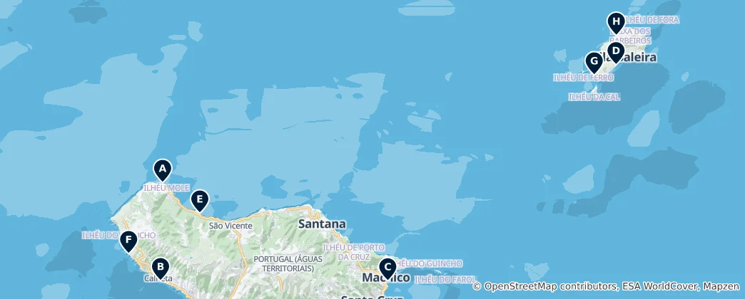 Mappa di Madeira's Best Beaches