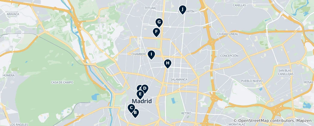 Mapa Best Shopping in Madrid