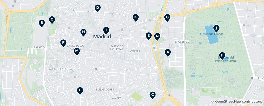 Karte von Madrid Must-Sees