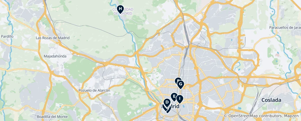 Mappa di Sapori Spagnoli e Regionali