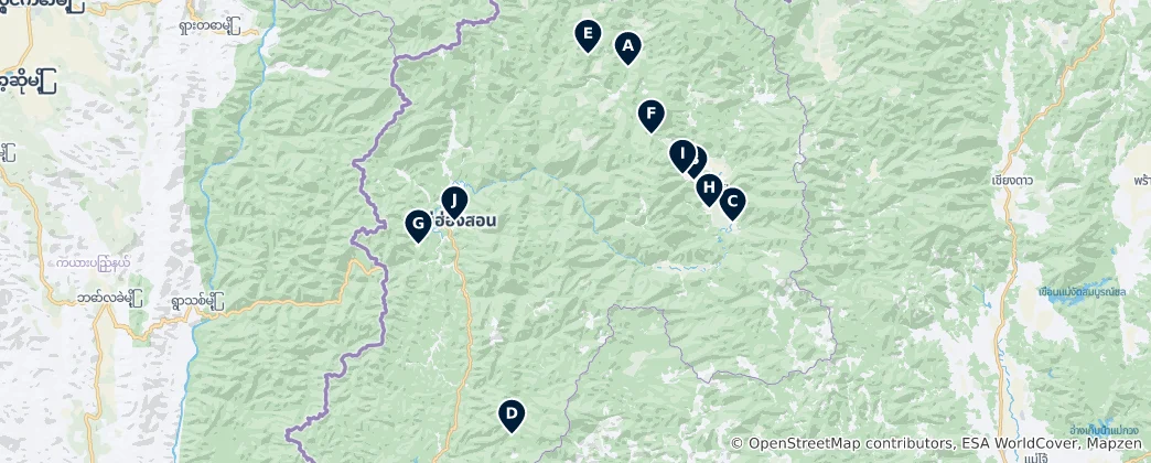 Karte von Mae Hong Son Provinz – Essentials