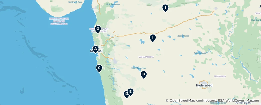 Map of Sacred Sites of India