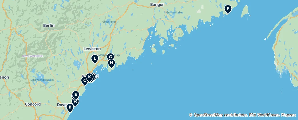 Mapa Coastal Beaches & Lighthouses