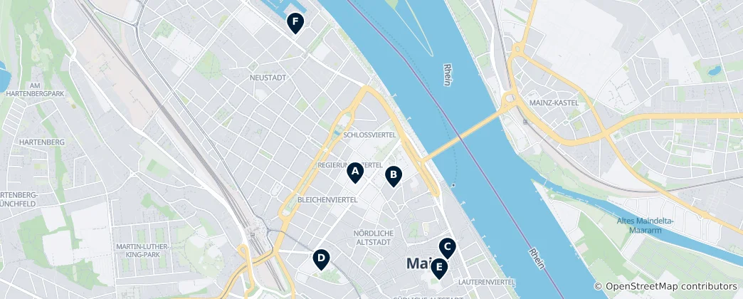 Mapa Top Museums of Mainz