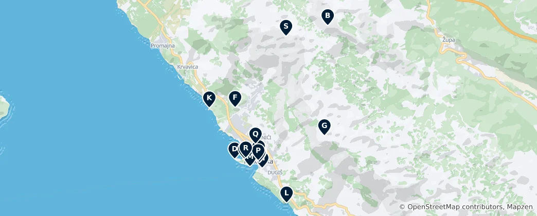 Map of Grad Makarska Unmissables