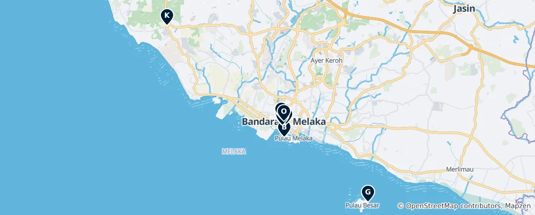 Mappa di Malacca's Hidden Gems