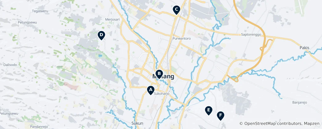 Térkép: Malang's Creative Gems