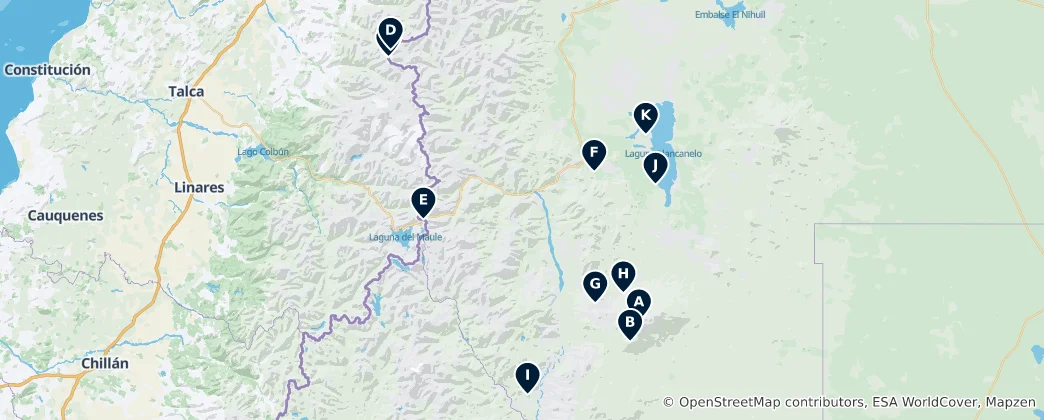 Map of Volcanoes and Mountain Peaks