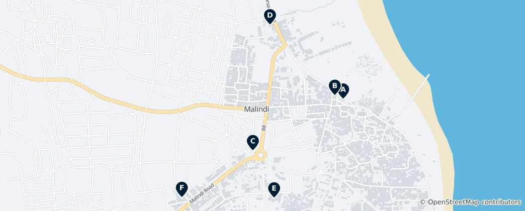 Mapa Malindi Town Essentials