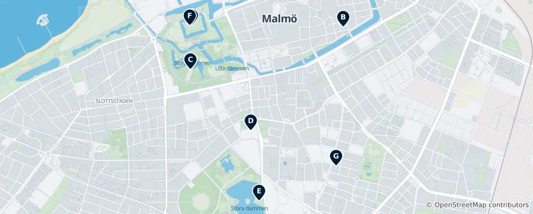 Kaart van Malmö Cultural Highlights