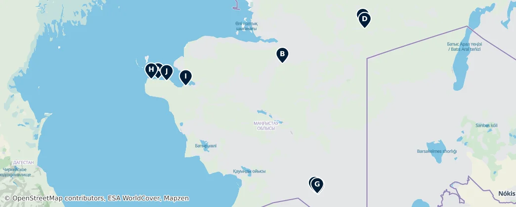 Map of Hidden Gems of Mangystau