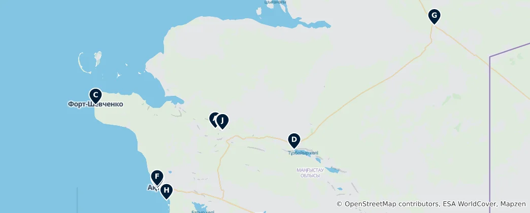 Map of Mangystau Must-Sees
