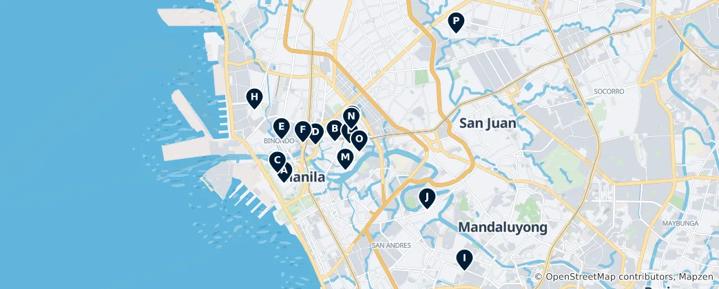 Mappa di Manila's Historic Churches