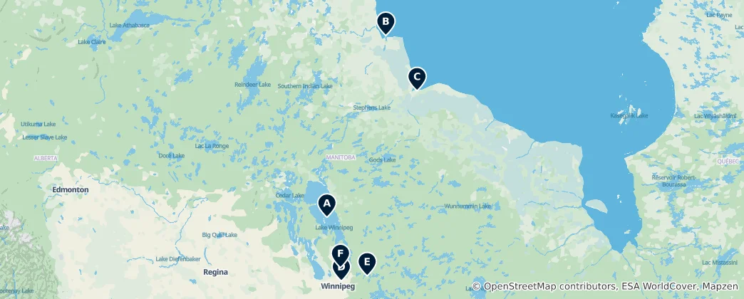 Mappa di Manitoba Essentials