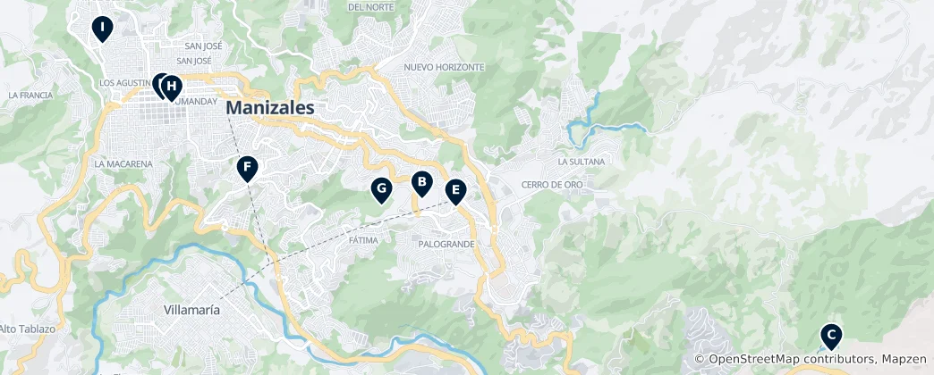 Karte von Manizales Essentials