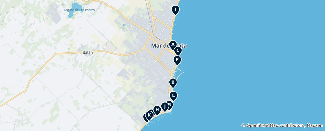 Map of Mar del Plata Beaches