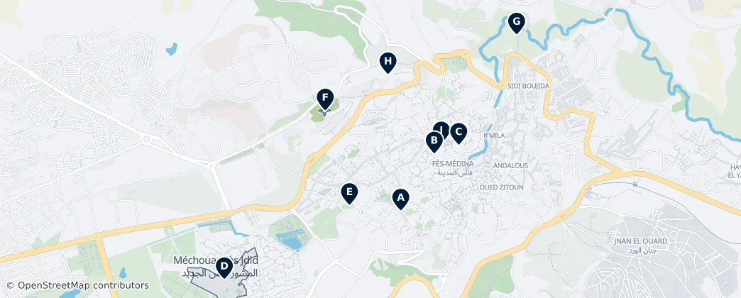 Fes: The Unmissable Medina and Imperial Treasures — Map